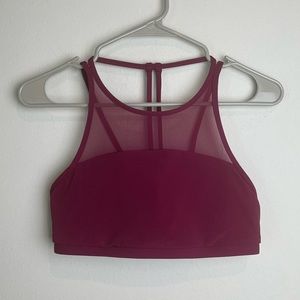 Lululemon Get Set Sports Bra Strappy Back Deep Luxe Maroon Size 6